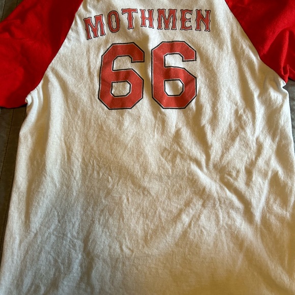 Point Pleasant Mothman Raglan Shirt - Red & White - Picture 2 of 3